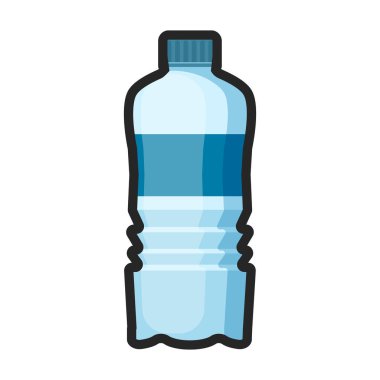 Plastik şişe vektör simgesi. Renkli vektör logosu beyaz arka plan plastik şişesinde izole edilmiş..