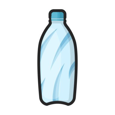 Plastik şişe vektör simgesi. Renkli vektör logosu beyaz arka plan plastik şişesinde izole edilmiş..