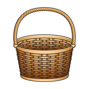 Basket vektör simgesi. Beyaz arkaplan sepetinde izole edilmiş renk vektörü logosu.