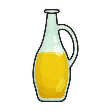 Şişe yağı vektör simgesi. Beyaz arka plan yağ şişesinde izole edilmiş renk vektör logosu. .