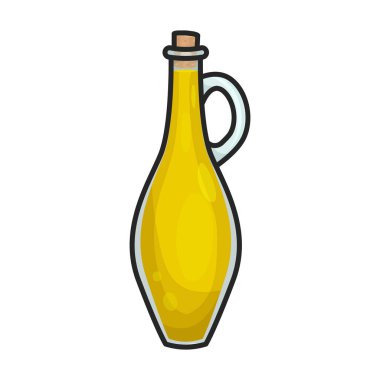 Şişe yağı vektör simgesi. Beyaz arka plan yağ şişesinde izole edilmiş renk vektör logosu. .