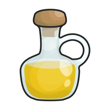 Şişe yağı vektör simgesi. Beyaz arka plan yağ şişesinde izole edilmiş renk vektör logosu. .