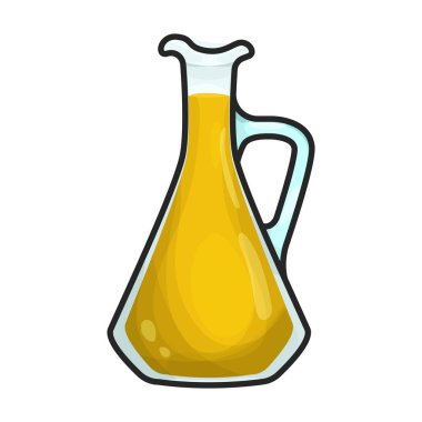 Şişe yağı vektör simgesi. Beyaz arka plan yağ şişesinde izole edilmiş renk vektör logosu. .