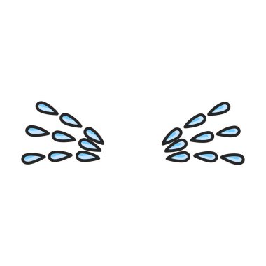 Gözyaşı vektör simgesi. Beyaz arkaplan yırtığı üzerine renk vektör logosu izole edildi.