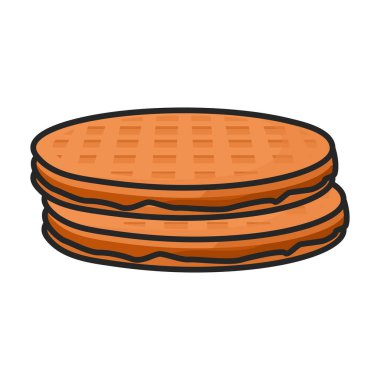 Kabarcık vektör simgesi olan waffle. Renkli vektör logosu baloncuklu beyaz arkaplan waffle 'ında izole edilmiş..