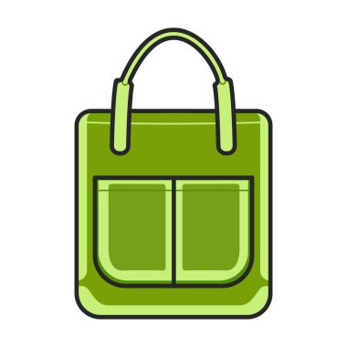 Torba vektör simgesi. Beyaz arkaplan çantasına renk vektörü logosu izole edildi.