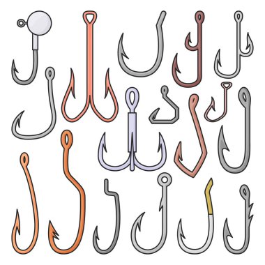 Fish hook vector color icon. Isolated color set icons fishing trap.Vector illustration fish hook on white background . clipart