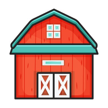 Barn vektör simgesi. Beyaz arkaplan ahırında renk vektör logosu izole edildi.