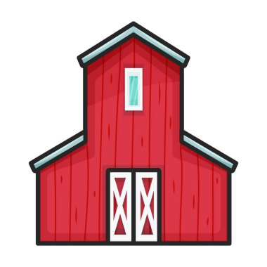 Barn vektör simgesi. Beyaz arkaplan ahırında renk vektör logosu izole edildi.