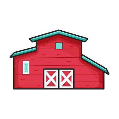 Barn vektör simgesi. Beyaz arkaplan ahırında renk vektör logosu izole edildi.