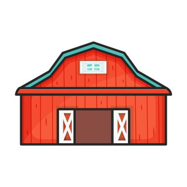 Barn vektör simgesi. Beyaz arkaplan ahırında renk vektör logosu izole edildi.
