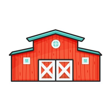 Barn vektör simgesi. Beyaz arkaplan ahırında renk vektör logosu izole edildi.