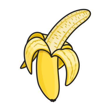 Muz vektör simgesi. Beyaz arkaplan muzunda izole edilmiş renk vektör logosu.