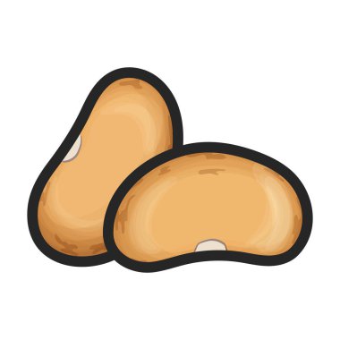 Fasulye vektör renk simgesi. Beyaz arka planda vektör illüstrasyon fasulyesi. Fasulyelerin izole renk çizimi logosu .