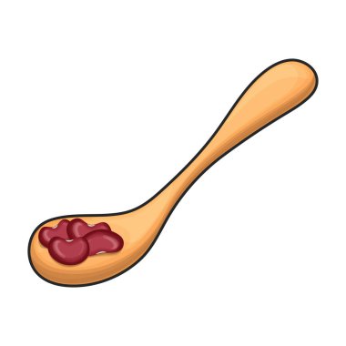 Kaşık fasulyesi vektör renk ikonu. Beyaz arka planda vektör illüstrasyon kaşığı fasulyesi. Fasulyelerin izole renk çizimi logosu .