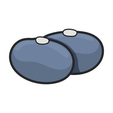 Fasulye vektörü simgesi. Fasulye arkaplanının beyaz zemininde renk vektörü logosu izole edildi.