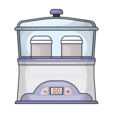 Yoğurt vektör simgesi. Renk vektör logosu beyaz arkaplan oluşturucu yoğurt üzerinde izole edildi.