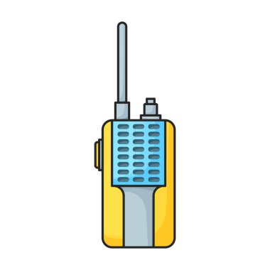 Telsiz talkie vektör simgesi. Renkli vektör logosu beyaz arkaplan telsizinden izole edildi.