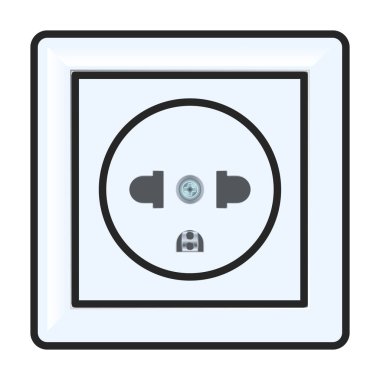 Anahtar vektör simgesi soketi. Renk vektör logosu beyaz arkaplan anahtarı soketinde izole edildi.