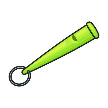 Islık vektörü simgesi. Renk vektörü logosu beyaz arkaplan düdüğü üzerinde izole edildi.