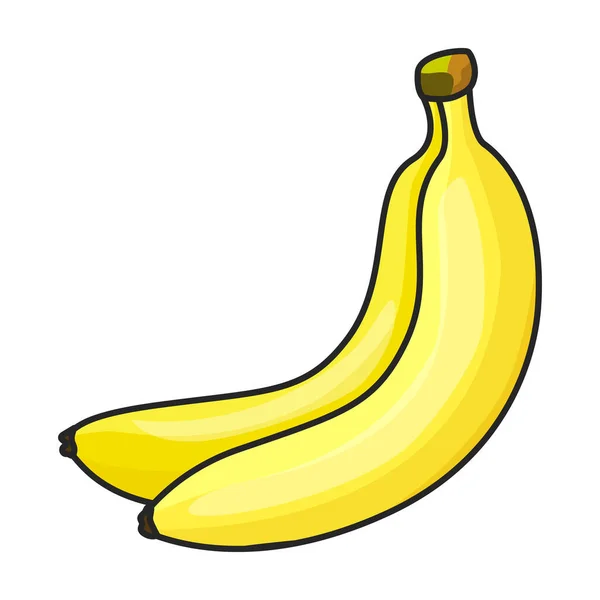 Banana Vetor Icon Color Logotipo Vetor Isolado Fundo Branco Banana — Vetor de Stock