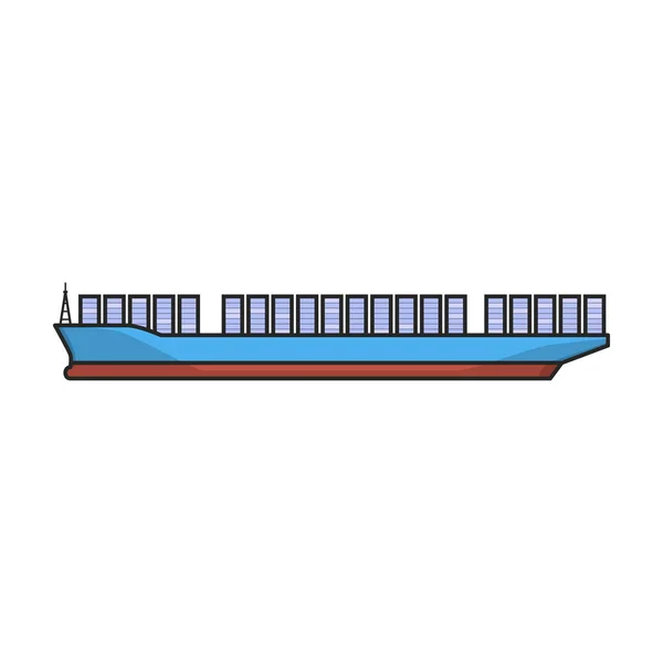 Barge Vector Icon Color Vector Logo Isolated White Background Barge — Stock Vector