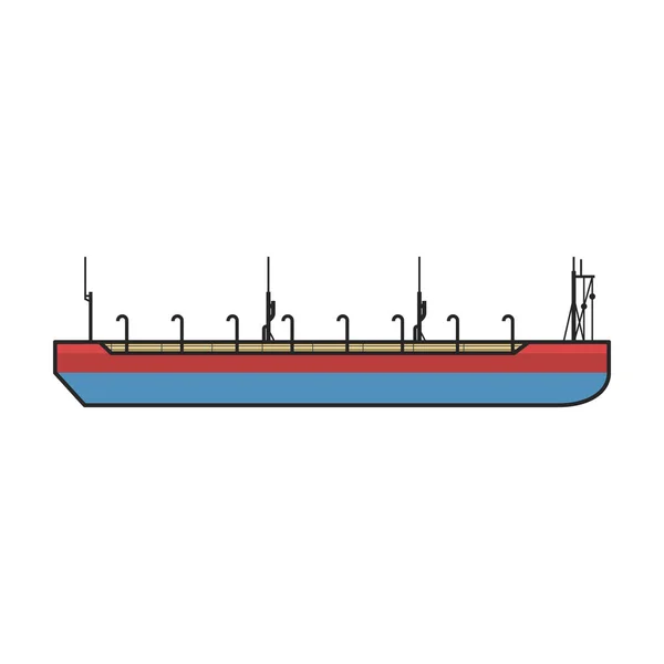 Icône Vectorielle Logo Vectoriel Couleur Isolé Sur Fond Blanc Barge — Image vectorielle