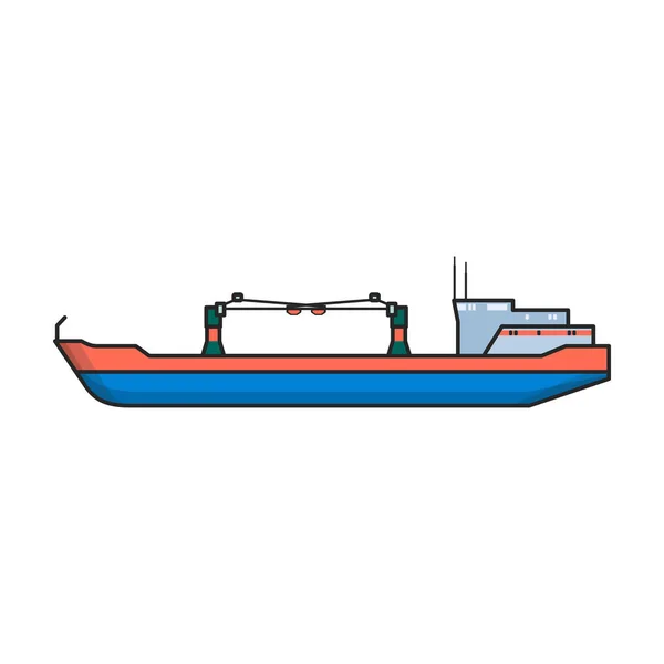 Logotipo Del Vector Barcaza Icon Color Aislado Sobre Fondo Blanco — Vector de stock