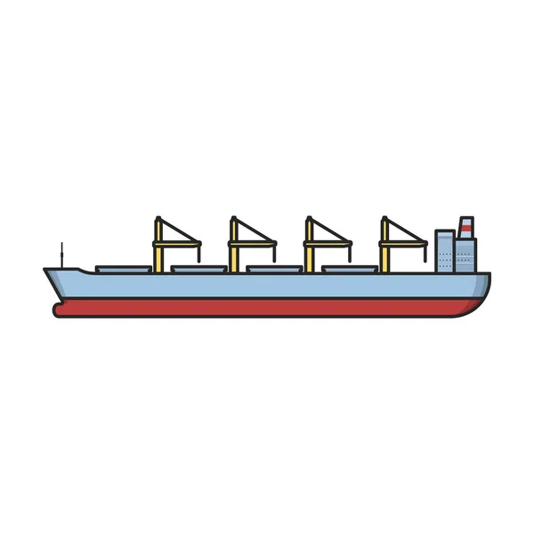 Barcaça Vetor Icon Color Logotipo Vetor Isolado Barcaça Fundo Branco —  Vetores de Stock