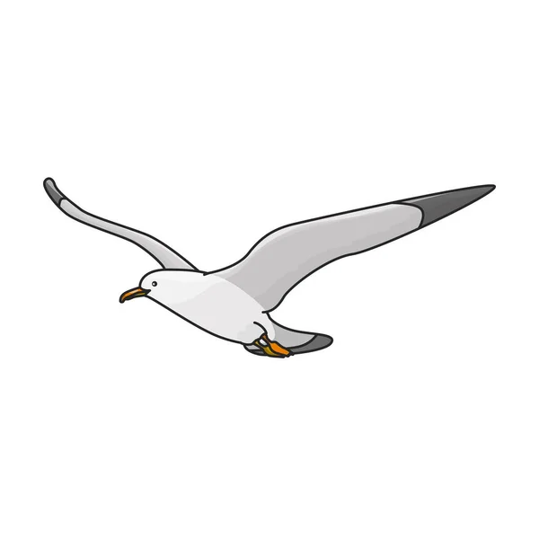 Ikona Wektora Mewy Ptaków Logo Wektora Koloru Izolowane Białym Tle — Wektor stockowy