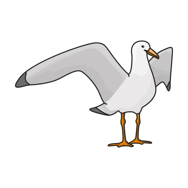 Fågelmås Vektor Ikon Color Vektor Logotyp Isolerad Vit Bakgrund Fågel — Stock vektor