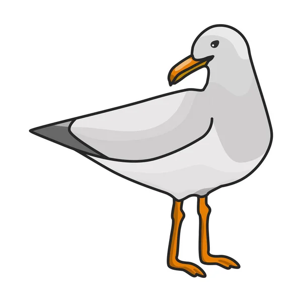 Vogelmeeuw Vector Icon Color Vector Logo Geïsoleerd Witte Achtergrond Vogel — Stockvector