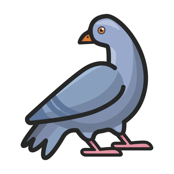 Barış Vektör Ikonunun Güvercini Barış Güvercini Üzerinde Izole Edilmiş Renk — Stok Vektör