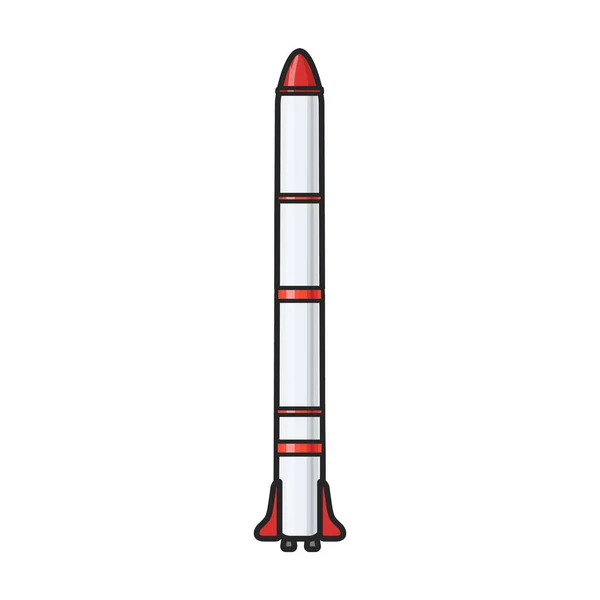 Space Rakete Vektor Icon Color Vektor Logo Isoliert Auf Weißem — Stockvektor