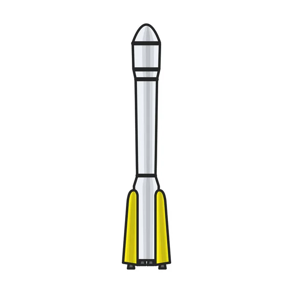 Космическая Ракета Вектор Icon Color Логотип Вектора Изолирован Белом Фоне — стоковый вектор