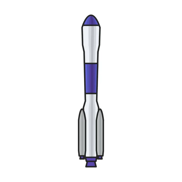 Space Rakete Vektor Icon Color Vektor Logo Isoliert Auf Weißem — Stockvektor