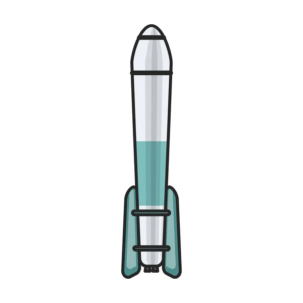 Space Rocket Vector Icon Color Vector Logo Isolated White Background — Stock Vector