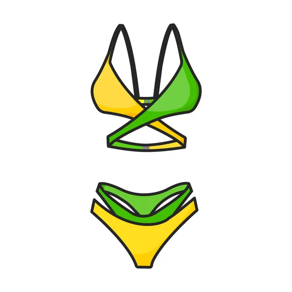 水着ベクターアイコン 白い背景水着に分離された色ベクターのロゴ — ストックベクタ