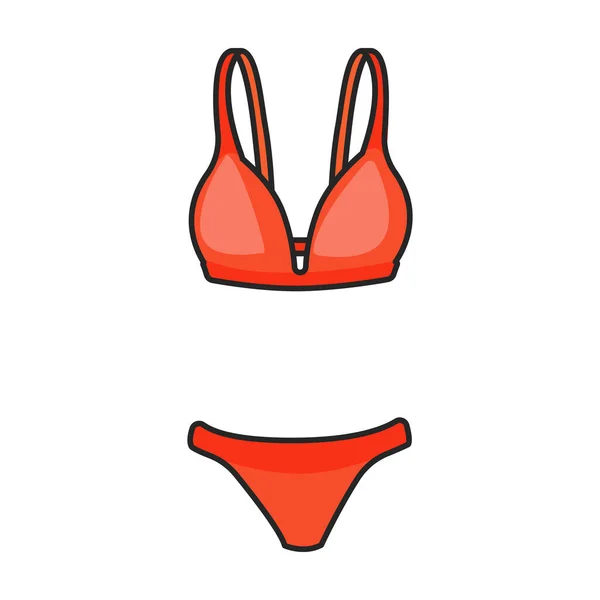 Swimsuit Vector Icon Color Vector Logo Isolated White Background Swimsuit — Stock Vector