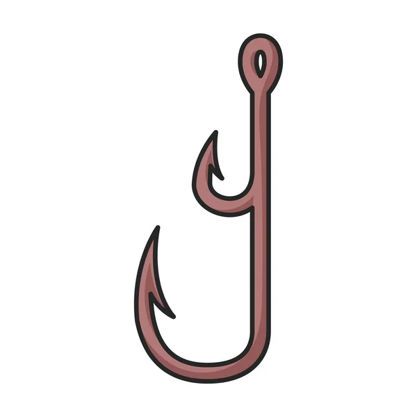 Fischhaken Vektor Symbol Cartoon Vektor Logo Isoliert Auf Weißem Hintergrund — Stockvektor