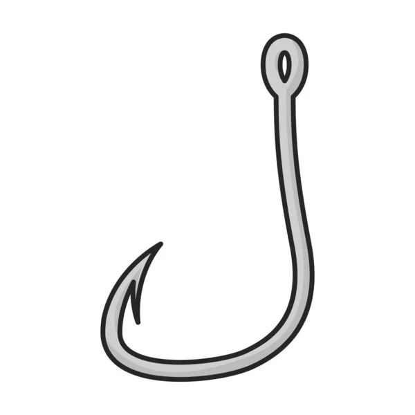 Fish Hook Διάνυσμα Εικονίδιο Cartoon Διάνυσμα Λογότυπο Απομονώνονται Λευκό Φόντο — Διανυσματικό Αρχείο