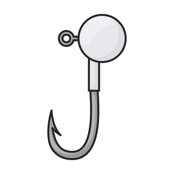 Fish Hook Vector Icon Cartoon Vector Logo Isolated White Background — Stock Vector