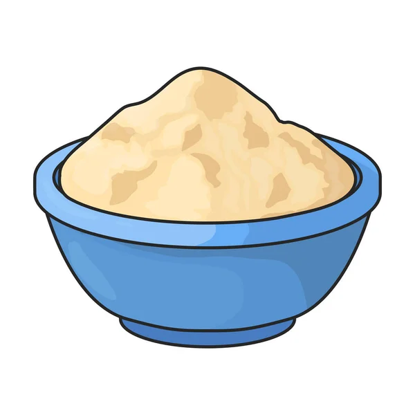 Bowl Flour Vector Icon Color Vector Logo Isolated White Background — Stock Vector