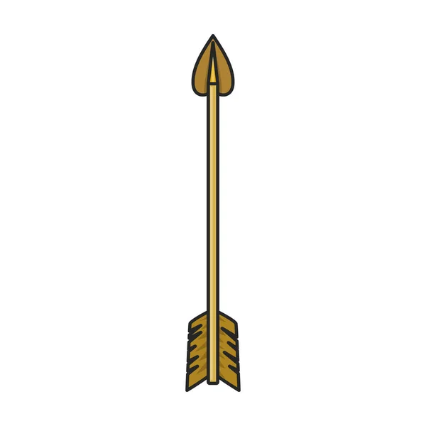 Arrow Bow Vector Icon Color Vector Logo Isolated White Background — Stock Vector