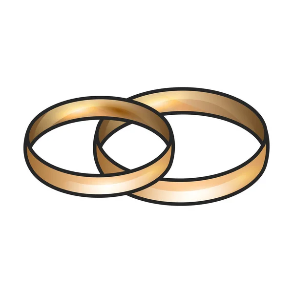 Bröllopsring Vektor Ikon Färg Vektor Logotyp Isolerad Vit Bakgrund Vigselring — Stock vektor