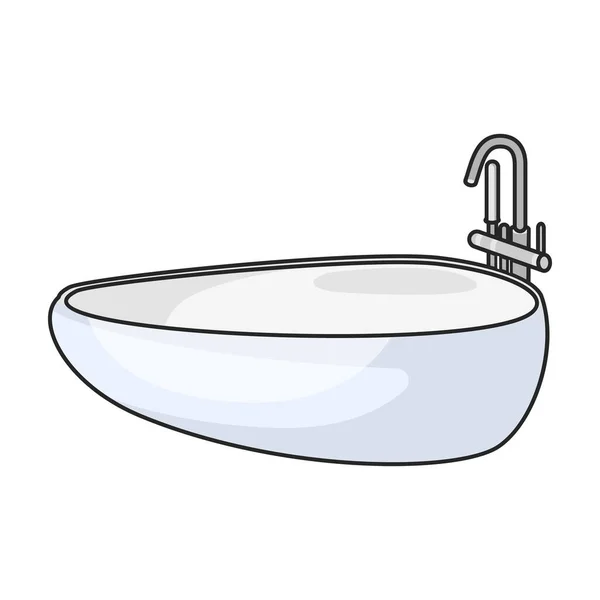 浴缸矢量图标 白色背景浴缸上隔离的彩色矢量标识 — 图库矢量图片