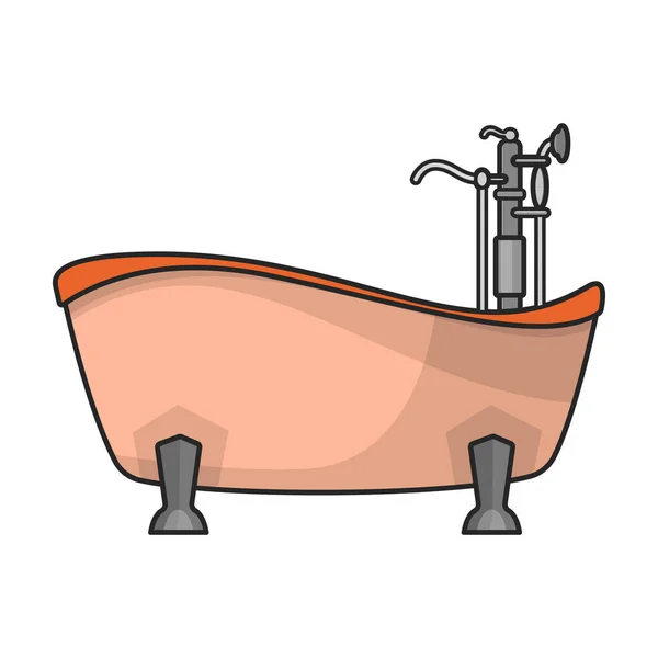Bath Tub Vector Icon Color Vector Logo Isolated White Background — Stock Vector
