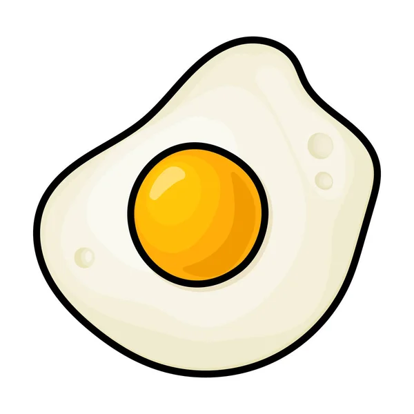 Kızarmış Yumurta Vektör Simgesi Renkli Vektör Logosu Beyaz Arka Planda — Stok Vektör