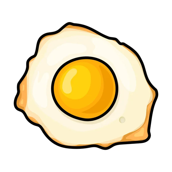 Fried Egg Vector Icon Color Vector Logo Isolated White Background — Stock Vector