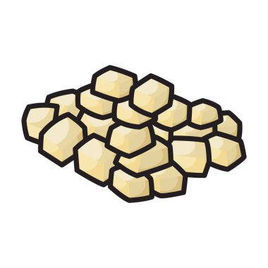 Doğranmış sarımsak vektör simgesi. Renkli vektör logosu beyaz arka planda izole edilmiş. .